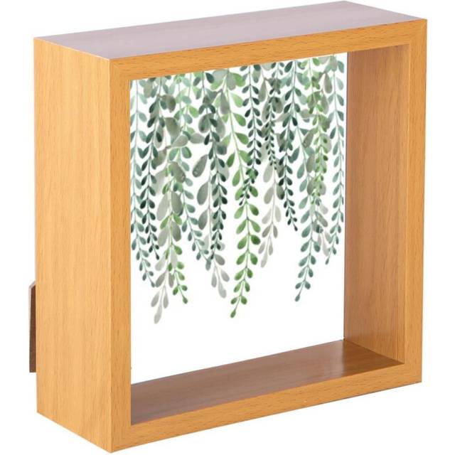 6" x 6" 3D Deep Box Photo Frame - Light Wood
