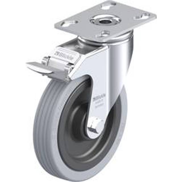 Blickle plate dimensions 90 x 66 mm, plate dimensions 90 x 66 mm, wheel Ø 125 mm, max. load 100 kg
