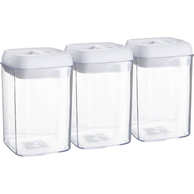 Argon Tableware - Flip Lock Plastic Food Storage Containers - White (15.5cm H x 10cm W x 10cm D)