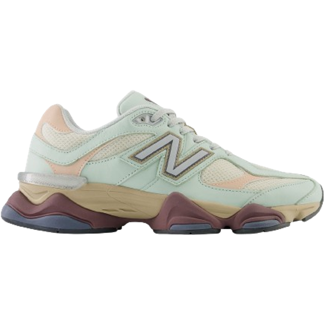 New Balance Unisex 9060 in Green/Beige/Pink Leather, size 8.5