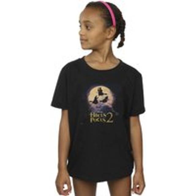 Hocus Pocus Witches Flying Cotton T-Shirt - Black - 3-4 Years