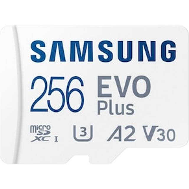 Samsung EVO Plus MB-MC256S - Flashhukommelseskort (microSDXC til SD adapter inkluderet) - 256 GB - A2 / Video Class V30 / UHS-I U3 / Class10 - microS
