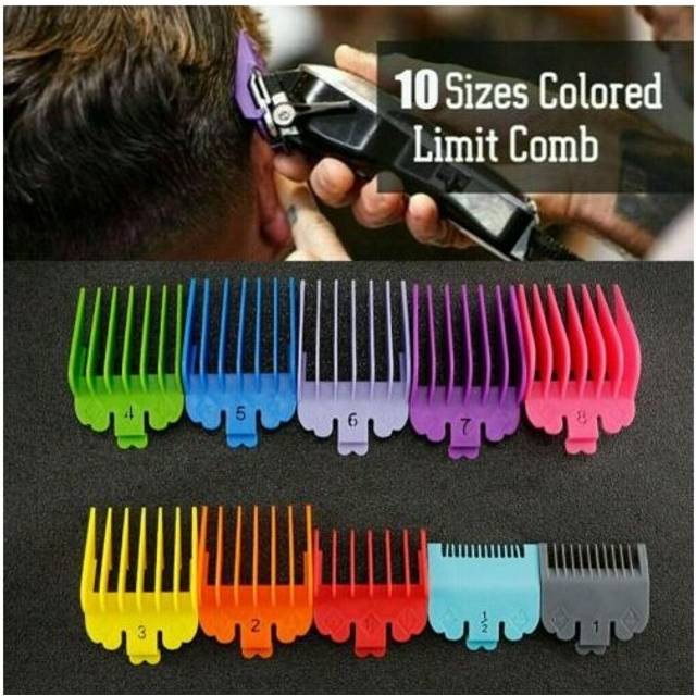 10Pcs Hair Clipper Limit Comb For Electric Clippers Barber Shop Pro Cutting Guide Comb Positioning - 10PCS