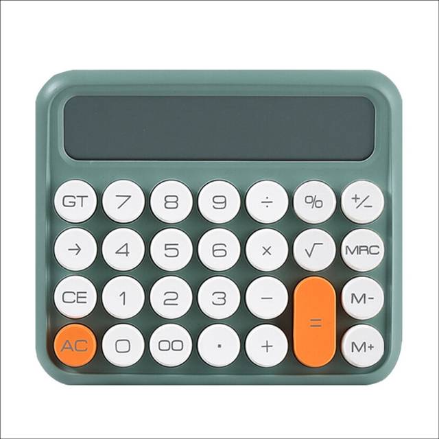 12 Digits Square Calculator Stationery Big Lcd Screen Office Calculator School Dual Portable Green