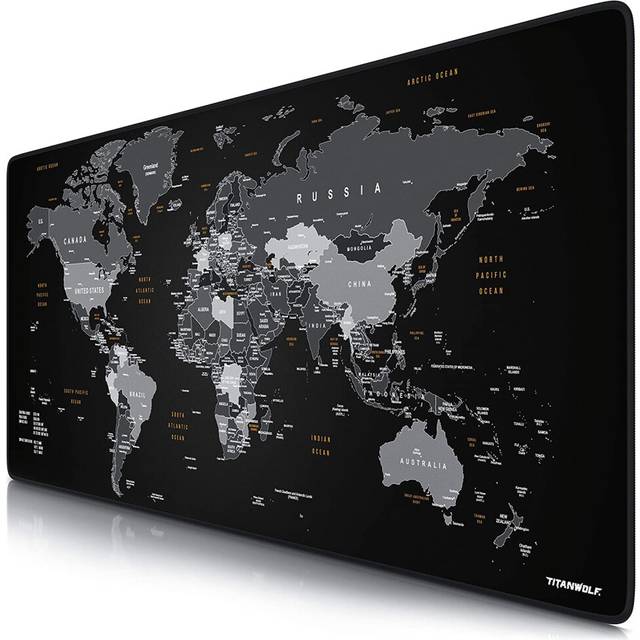 TITANWOLF XXL Speed Gaming Mouse Mat World - Mouse Pad 900 x 400 x 3mm  extra large mouse mat - Table mat large size - improved precision and speed