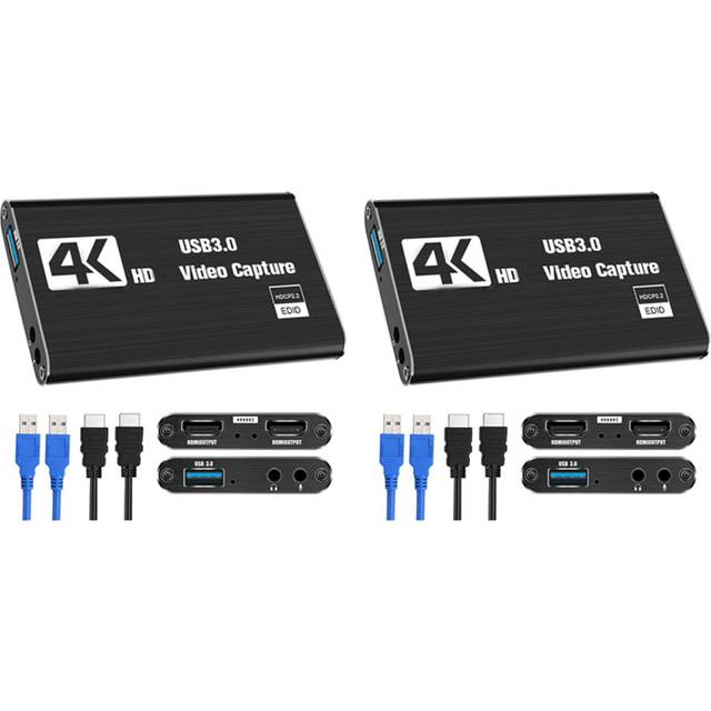 2X Video Capture Card, Switch Capture Card for Switch, 4K 1080P 60FPS for Streaming Video Recording for /DSLR/Camera