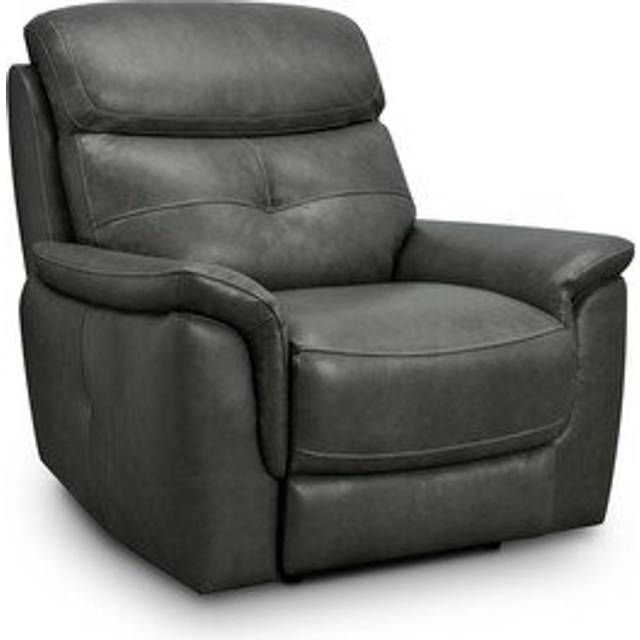 Virgo Lead Leather Sofas - Armchair - Iver Range - Oak Furnitureland
