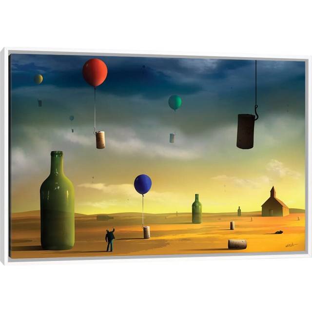 Rolhas (Corks) by Marcel Caram - Graphic Art Print on Canvas - White Framed (152.5 cm H x 101.5 cm W)