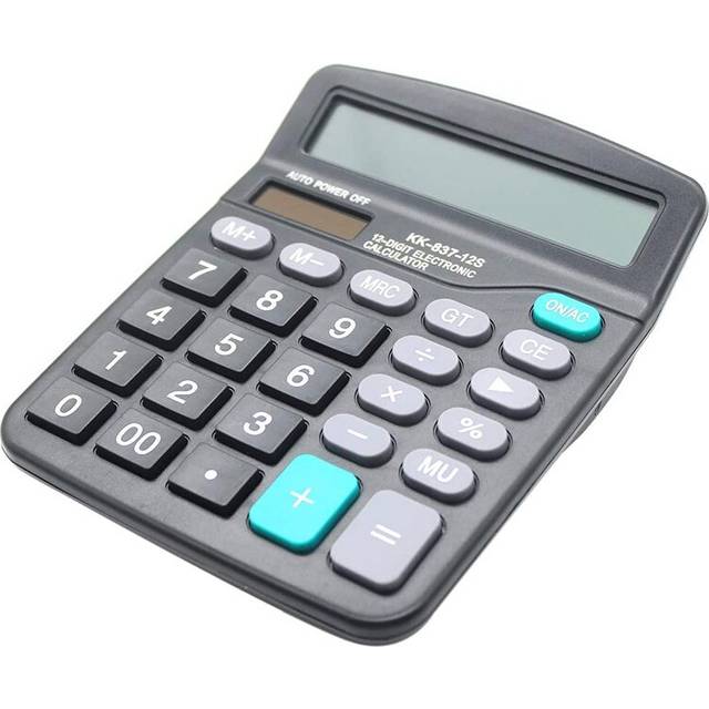 Desk Calculator, 12-Digit Solar Battery Office Calculator with Large LCD Display Big Sensitive Button