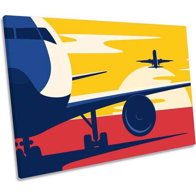 Airplane Holiday Travel - Wrapped Canvas Graphic Art (50.8cm H x 76.2cm W x 2cm D)