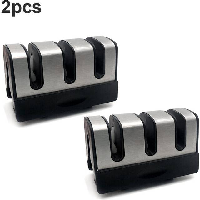 (a-Burgundy) New 2/3 Stages Knife Sharpener Diamond Ceramic Rod Sharpener Sharpening Non-slip Base Stainless Steel Blade Cutter head