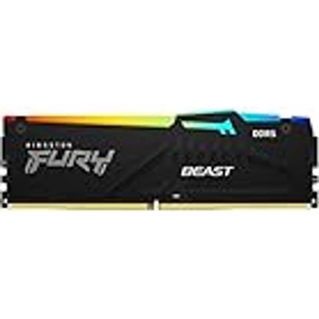 Kingston FURY Beast RGB - DDR5 - modul - 32 GB - DIMM 288-pin - 6000 MHz / PC5-48000 - CL30 - 1.4 V - ej buffrad - on-die ECC - svart
