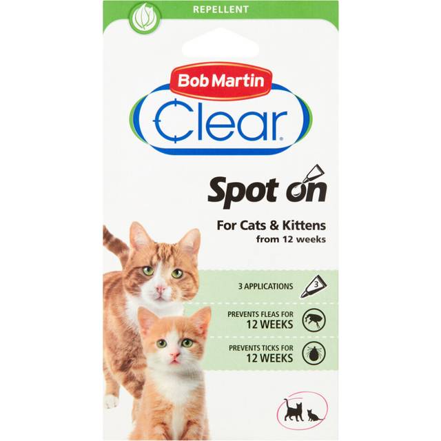 (12 Weeks) Bob Martin Clear Flea & Tick Spot On For Cats