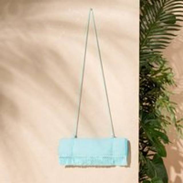 Sienna Tassel Beach Towel Bag - Sky Blue