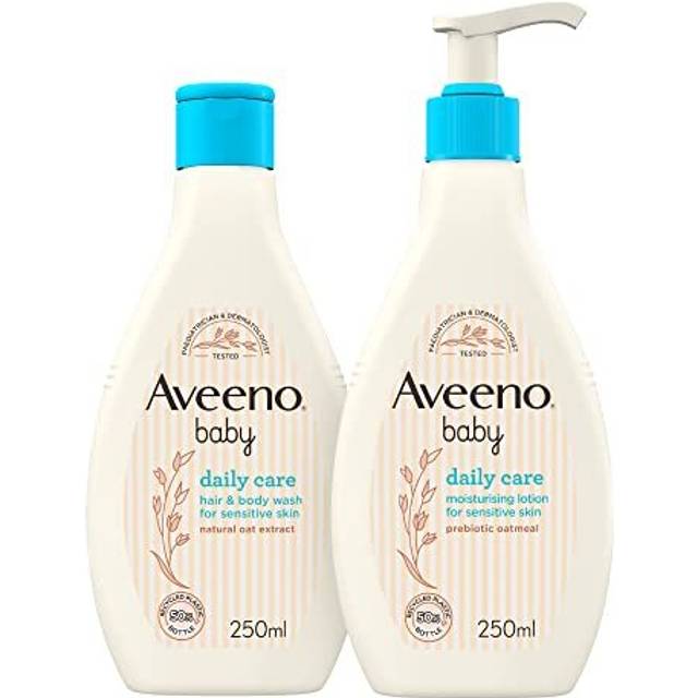Aveeno Baby, Daily Care Set, Hair and Body Wash Plus Moisturising Lotion, for Sensitive Skin, 250 ml