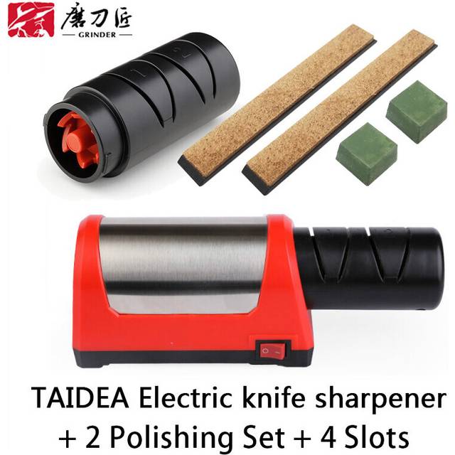 (a-B) TAIDEA (Diamond & Ceramic) Electric Knife Sharpener Fixed Angle Knives Sharpening Machine Replaceable Quick Grinders Polishing
