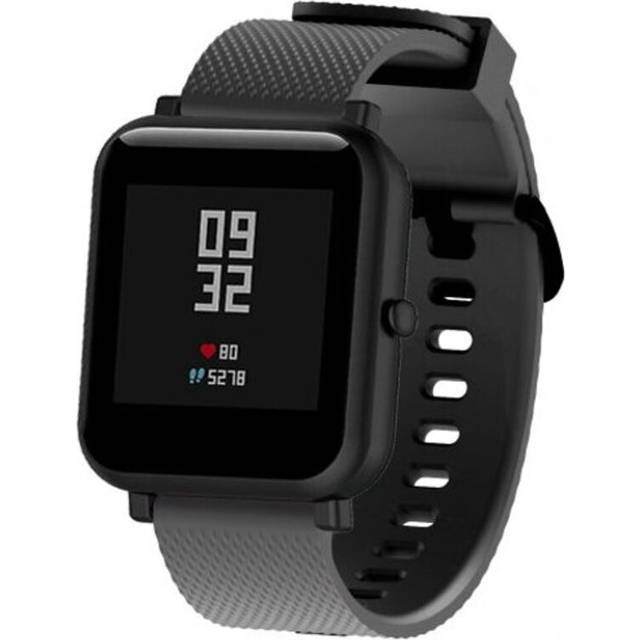 (Standard, 2) Silicone Replaceable Watch Band Wrist Strap For Xiaomi Huami Amazfit Bip Youth Black