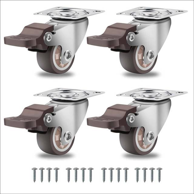 Furniture Castors Small 25mm,360 Degree Swivel Castors Heavy Duty Load Capacity Silent Solid Rubber Castors Set of 4