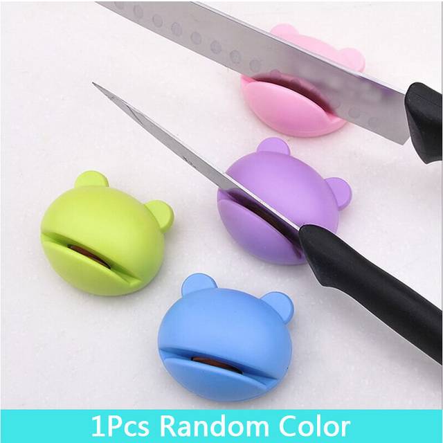 (a-1Pcs Random Color S) Knife Sharpener Tungsten Diamond Ceramic 2 Stages Kitchen Knives Sharpening Stone Grindstone Grinder Stone Tools Steel Whetsto