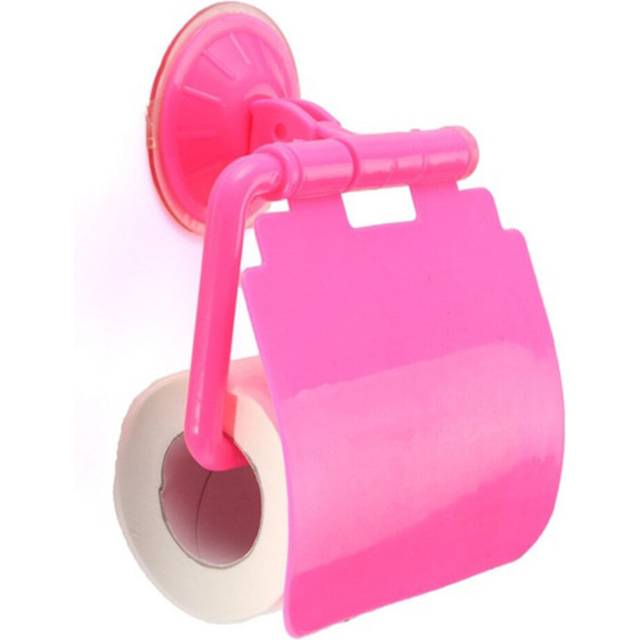 (a-04) Household Toilet Suction Cup Wall-mounted Toilet Paper Holder Bathroom Kitchen Roll Paper Accessories Plastic Tissue Holder