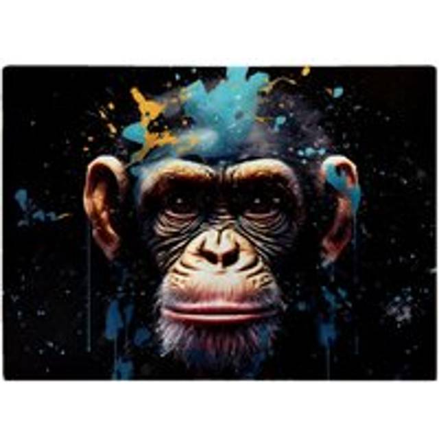 Monkey Face Splashart With Blue Glass Chopping Board - One Size