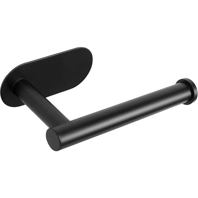(a-Black) Punch Free Stainless Steel Self Adhesive Toilet Paper Holder Wall Mounted Toilet Paper Roll Dispenser for Bathroom Kitchen Rack
