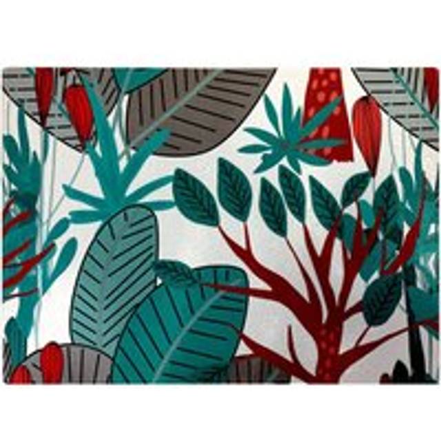 Jungle Exotic Summer Tropical Leaves Glass Chopping Board - Green - One Size