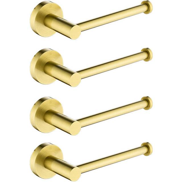 (a-4pcs) Stainless Steel 304 Brass Brushed Gold Paper Holder Wall Mounted Pivoting Toilet Tissue Holder Roll Tissue Paper Shelf