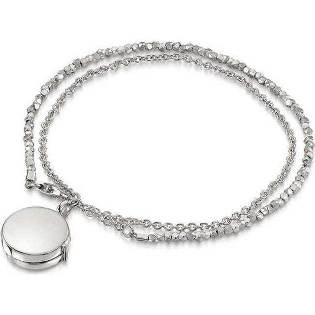 Womens Nugget Round Locket Bracelet - Grey - One Size