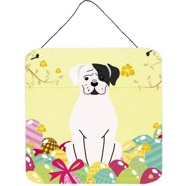 Easter Eggs White Boxer Cooper Wall or Door Hanging Prints