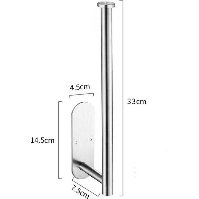 (a-Plate Long Sliver) 304 Stainless Steel Toilet Roll Holder Self Adhesive in Bathroom Tissue Paper Holder Black Finish,Easy Installation no Screw