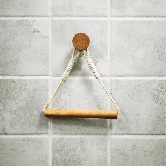 (a-D-round) Hemp Rope Toilet Paper Holder Retro Industrial Wall-mounted Towel Rack Toilet Paper Stand Toilet Accessories Bathroom Decoration