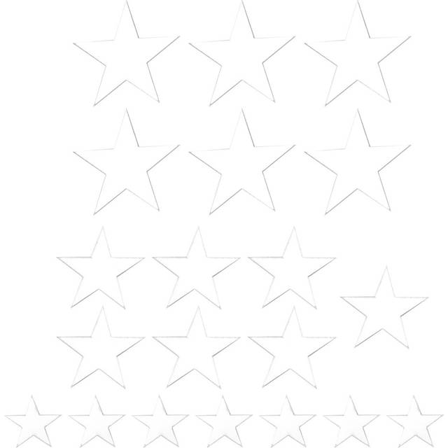 3D Sticker, 20 X Star Art Mirror Wall Sticker Surface Decal Home Room DIY Art Decor (Silver)