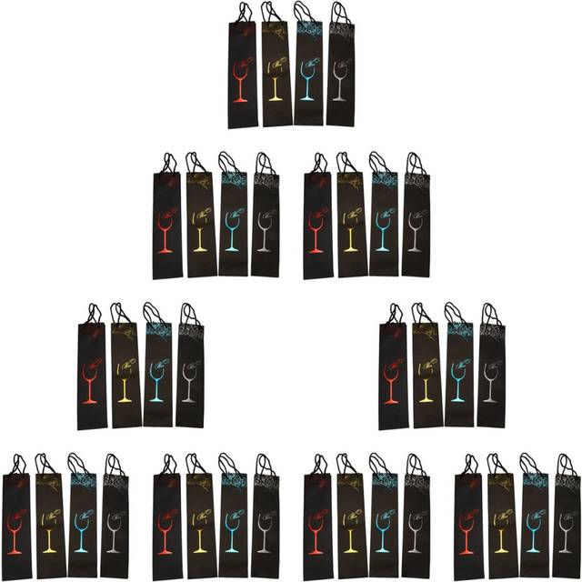 12Pcs Kraft Paper Wine Bags Gift Bag Red Bags