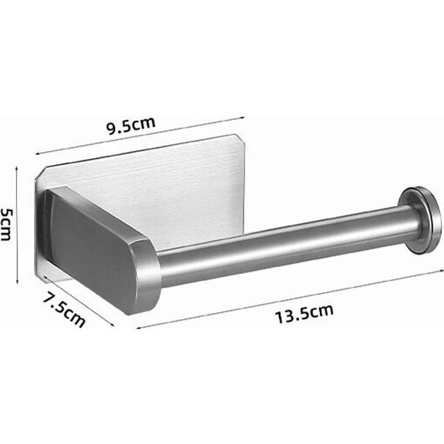 (a-AK55 Sliver) 304 Stainless Steel Toilet Roll Holder Self Adhesive in Bathroom Tissue Paper Holder Black Finish,Easy Installation no Screw
