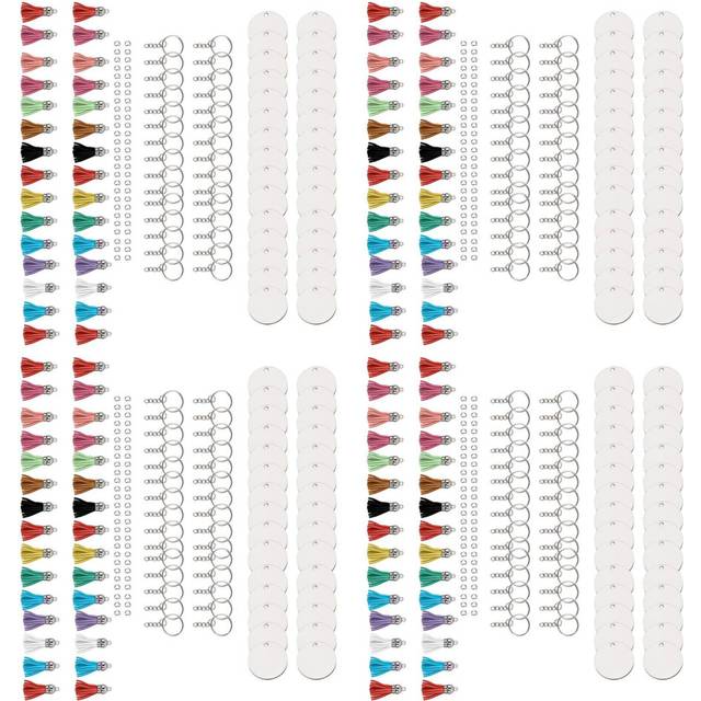 600PCS Sublimation Blanks Keychains Bulk, Keychains Ornament Set for Crafts, Jewelry Making