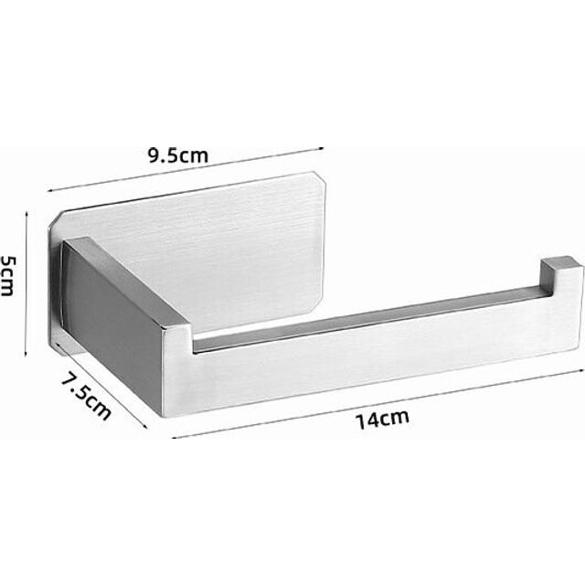 (a-Square tube Sliver) 304 Stainless Steel Toilet Roll Holder Self Adhesive in Bathroom Tissue Paper Holder Black Finish,Easy Installation no Screw