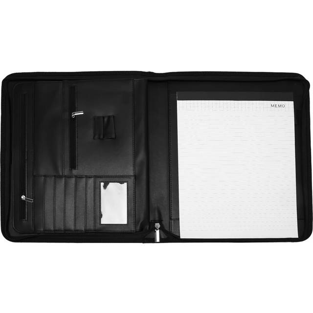 Leather Folder Zippered Closure Portfolio for Business /Table and Card Interview Resume Binder