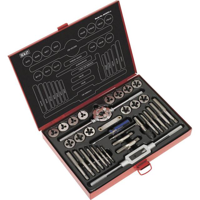 Sealey AK3033 Tap and Die Set Split Dies 33pc Metric/unf/bsp