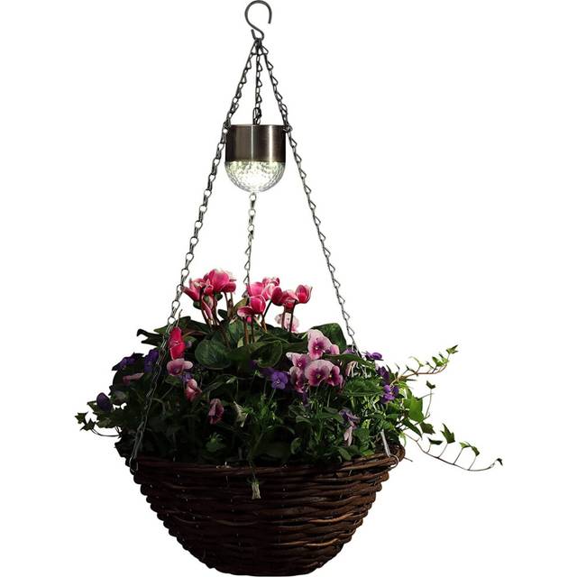 2 x Noma Solar Hanging Basket Lights Flower Planter Garden Spot Light 6619001