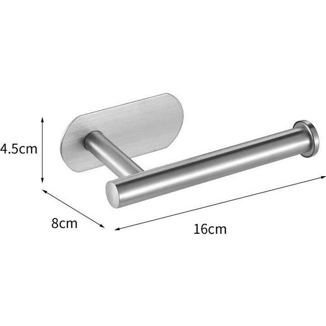 (a-Silver) Self Adhesive Toilet Paper Holder Wall Mount No Punching SUS304 Stainless Steel Tissue Towel Roll Dispenser for Bathroom Kitchen