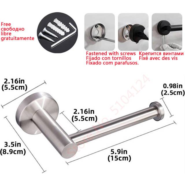 (a-screw fixing silver) Self-Stick Toilet Paper Holder Wall Mount For Bathroom Kitchen Silver Gold Black Towel Storage Stand Stainless Steel Tissue Ra