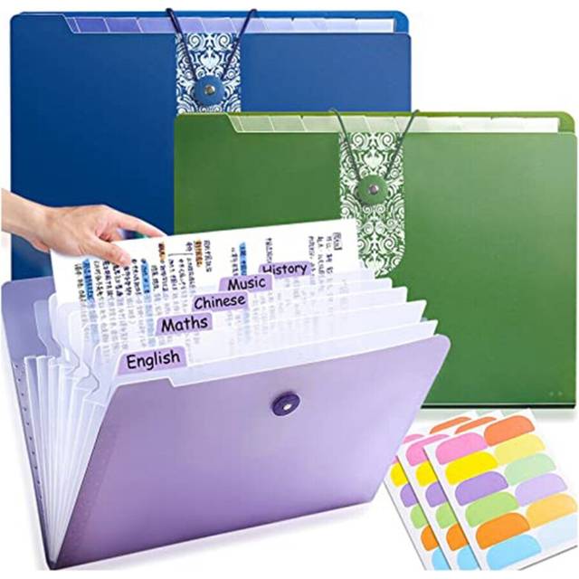3Pcs Expanding File Folder Accordion Document Organizer Plastic File Folders Letter Size Expandable Accordion Folders