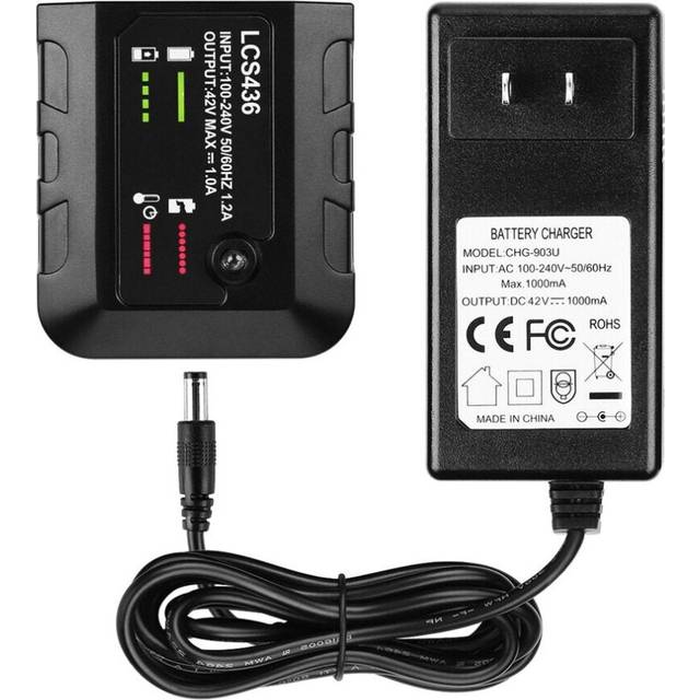 (UK Plug) 40V Tool Battery Charger for Black&Decker 40V Li-ion Replacement Battery LBXR36 LBX2040 with US EU UK AU Plug