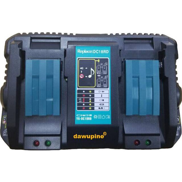 Dawupine Double Li-ion Battery Charger 4A Charging Current for Makita 14.4V 18V BL1830 Bl1430 DC18RC DC18RA Power tool