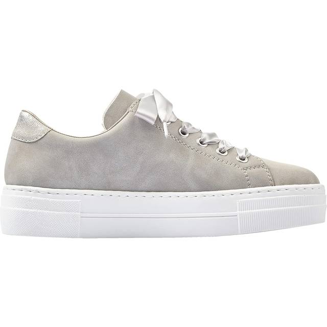 Rieker Kvinnor Vår/sommar N49c2 Sneaker, Gråcement silver 40, 35 EU