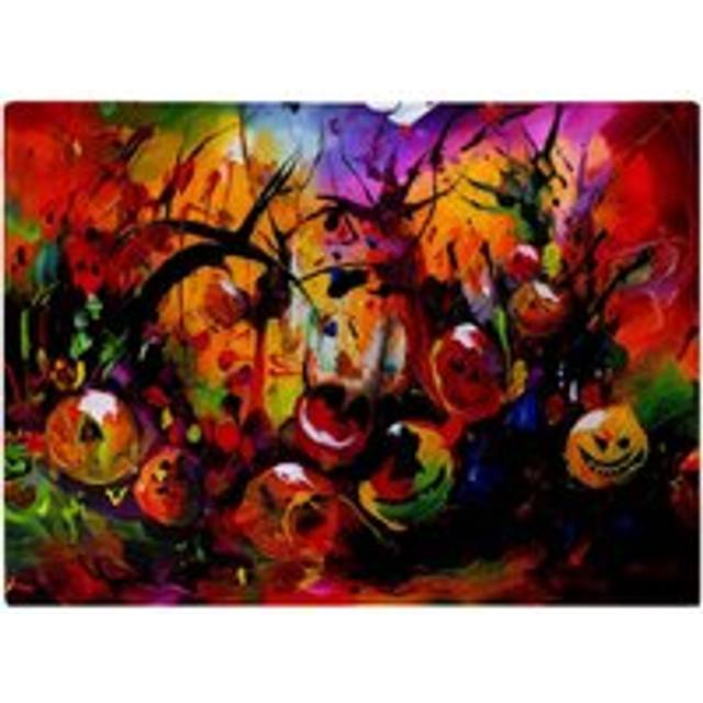 Abstract Halloween Painting Glass Chopping Board - Orange - One Size