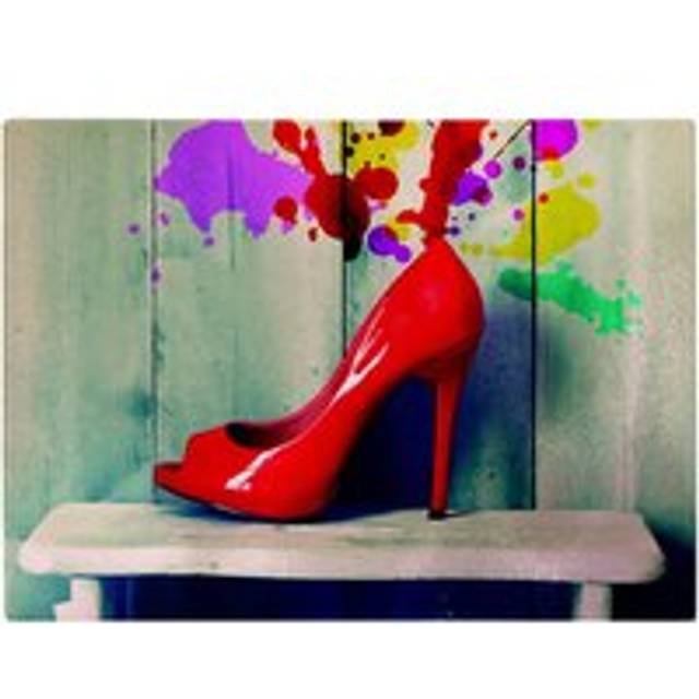 Retro Red Shoes Glass Chopping Board - One Size