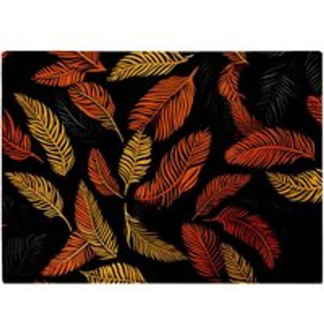 Orange Feather Leaves Chopping Board - Orange