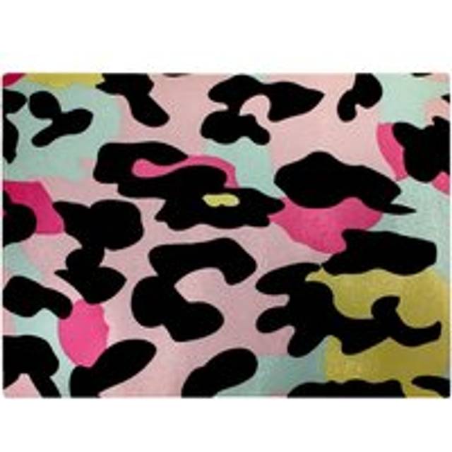 Colourful Leopard Print Glass Chopping Board - Pink - One Size
